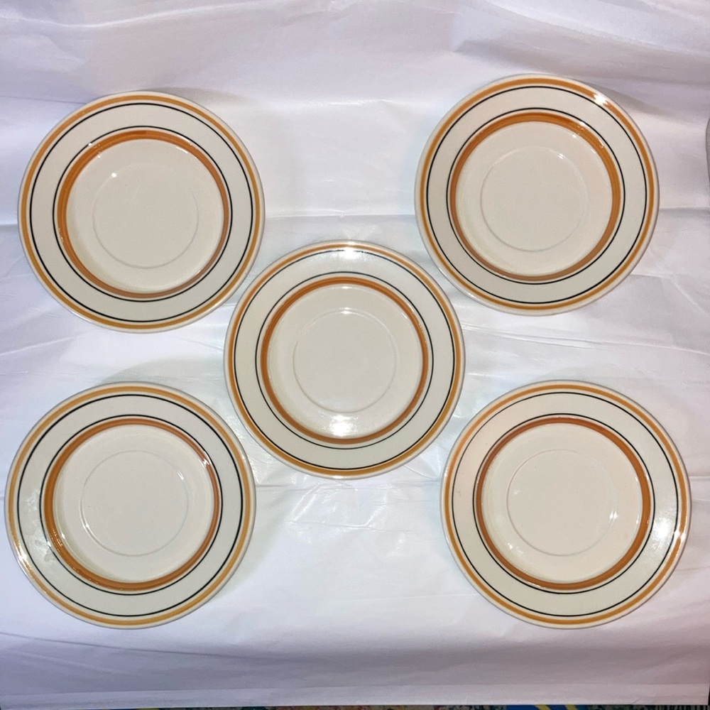 Five Vintage Designed by NIKKO Oriental Ceramics Malaysia MCM 6.25" plates EUC
